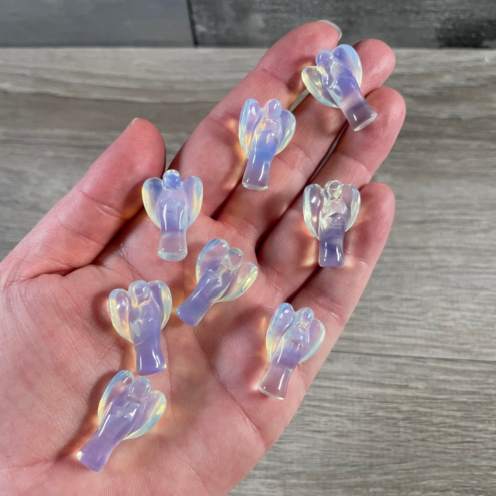 Wholesale opalite mini gemstone angels for crystal boutiques and gift retailers