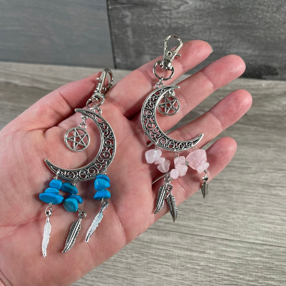 Wholesale assorted moon dream catcher keychains for boutiques and gift shops