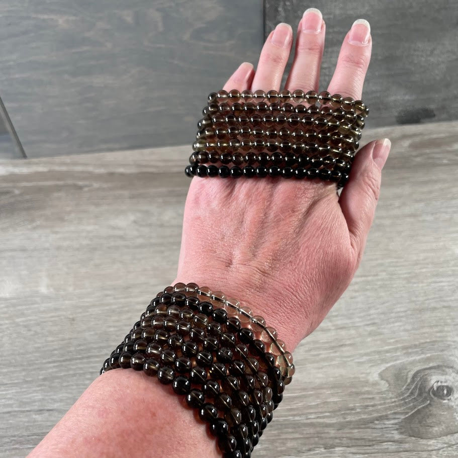 Smoky quartz gemstone stretch bracelets for retailers