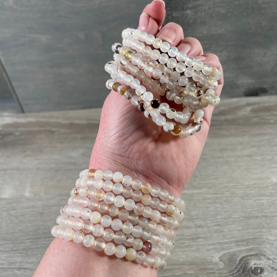 Agate wholesale stretch bracelet 6mm