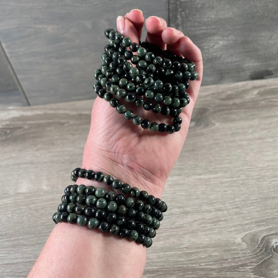 kambaba jasper natural beaded bracelets