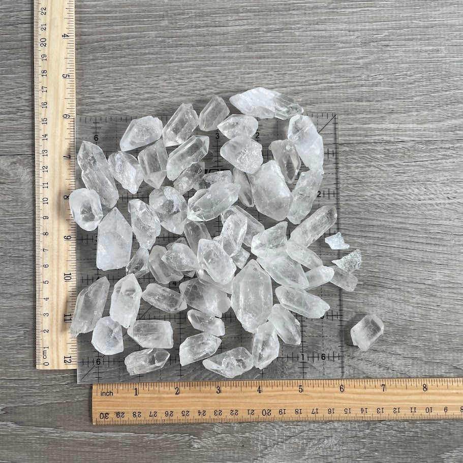 1 pound bulk lot quartz raw points