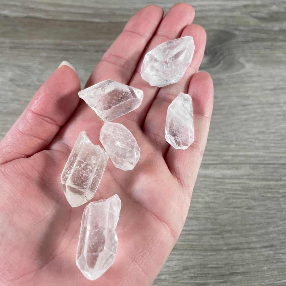 raw clear quartz crystals from Brazil