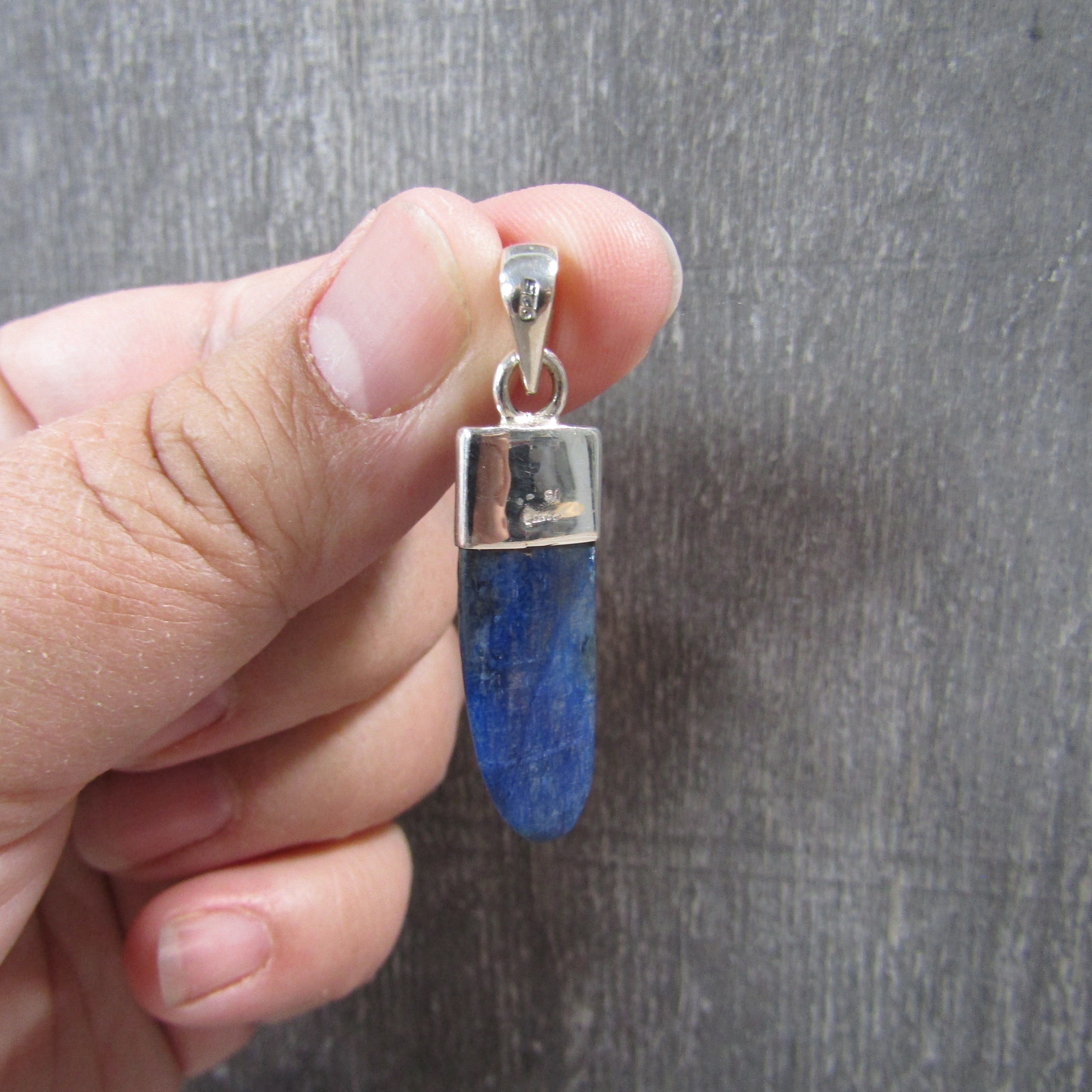 blue kyanite pendant in sterling silver for metaphysical shops