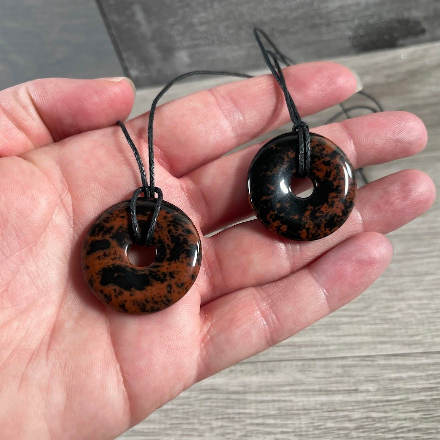 Donut Pi Stone 30mm Gemstone Pendant – Strung or Plain