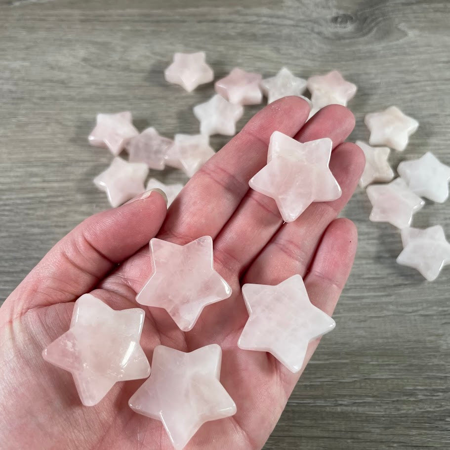 Rose quartz wholesale crystal stars for gift shops