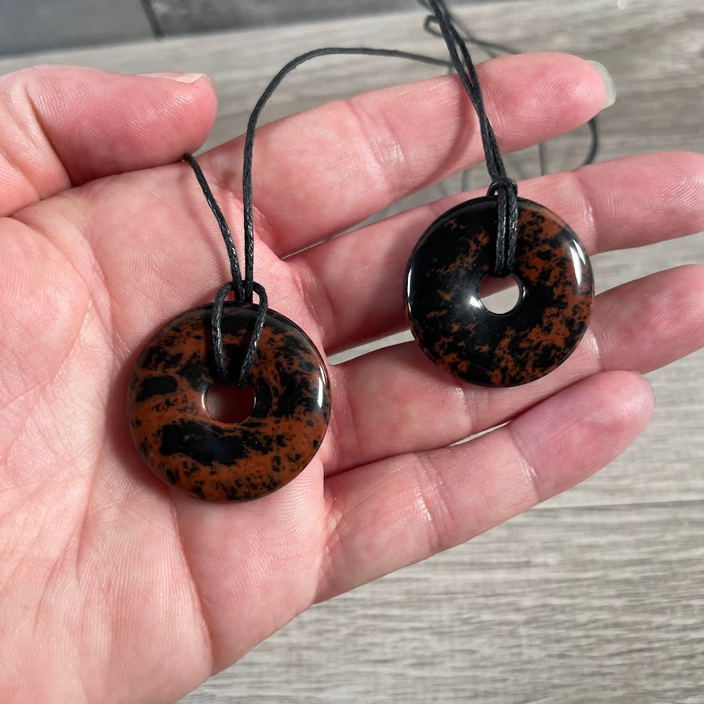 Donut Pi Stone 30mm Gemstone Pendant – Strung or Plain
