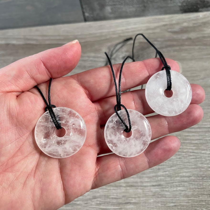 Donut Pi Stone 30mm Gemstone Pendant – Strung or Plain