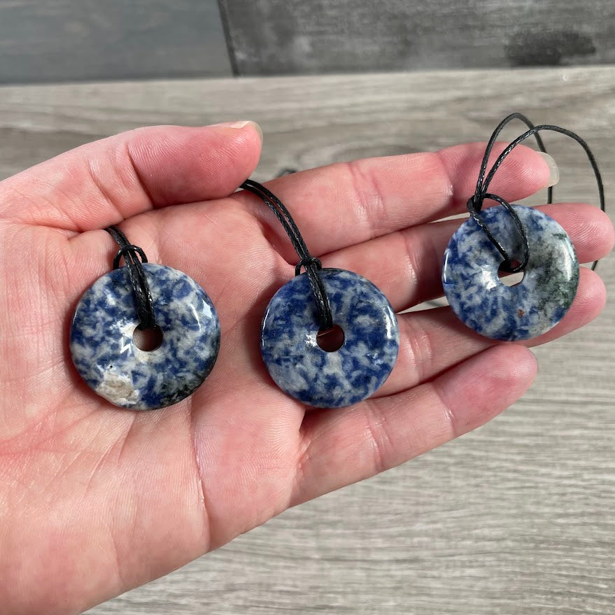 Donut Pi Stone 30mm Gemstone Pendant – Strung or Plain