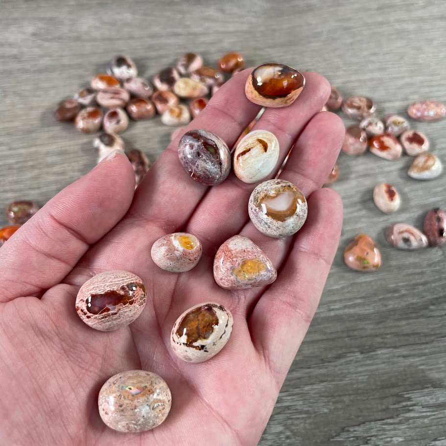 metaphysical fire opal crystal cabochon - bulk