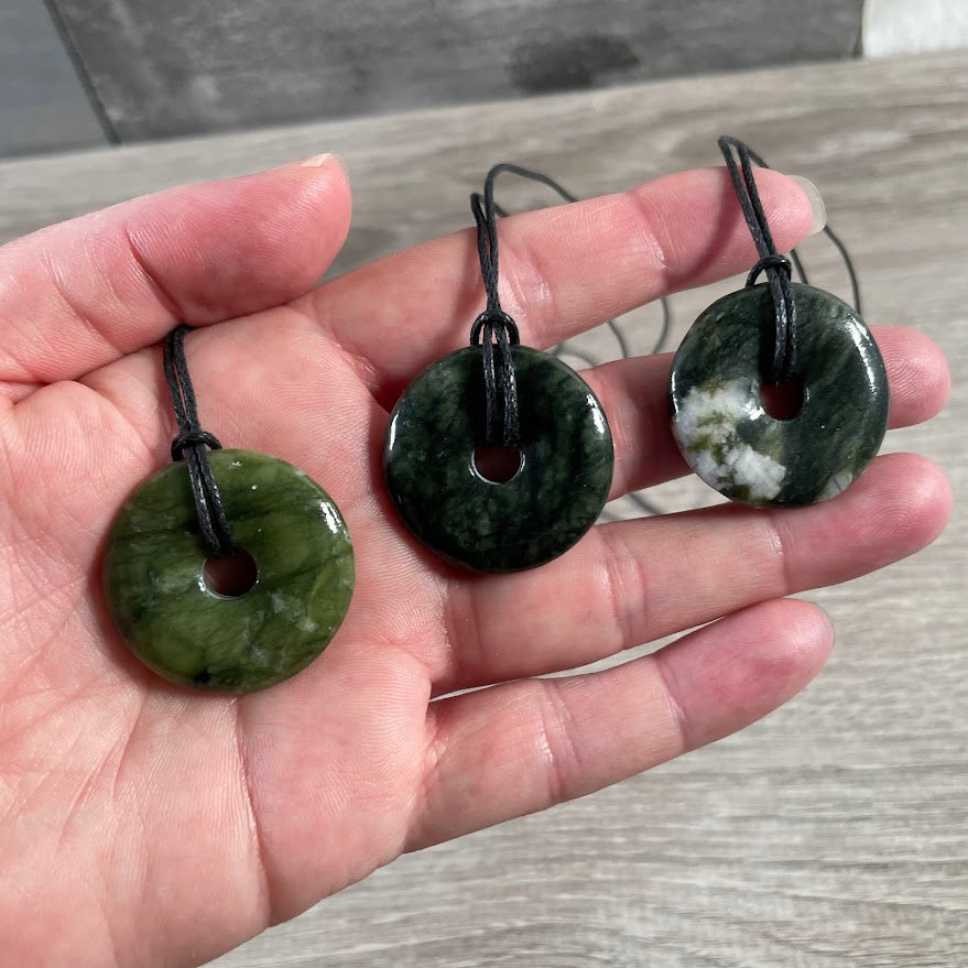 Donut Pi Stone 30mm Gemstone Pendant – Strung or Plain