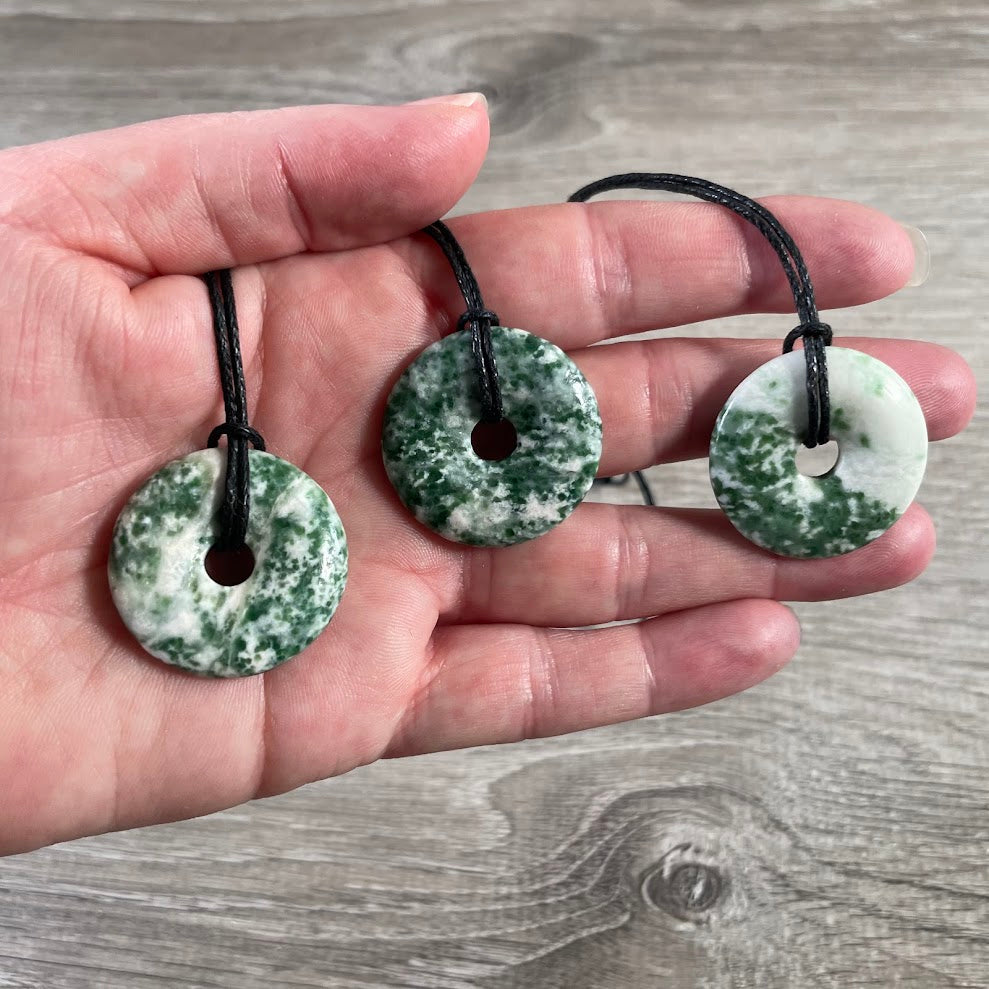Donut Pi Stone 30mm Gemstone Pendant – Strung or Plain