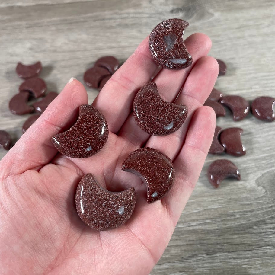 red aventurine gemstone crescent moons wholesale lot