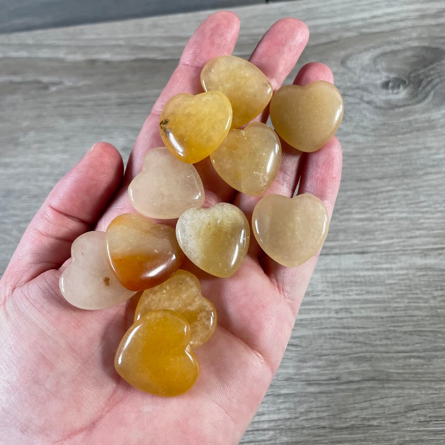 Gemstone Flat Heart Carvings 1-Inch – Bulk Crystal Hearts