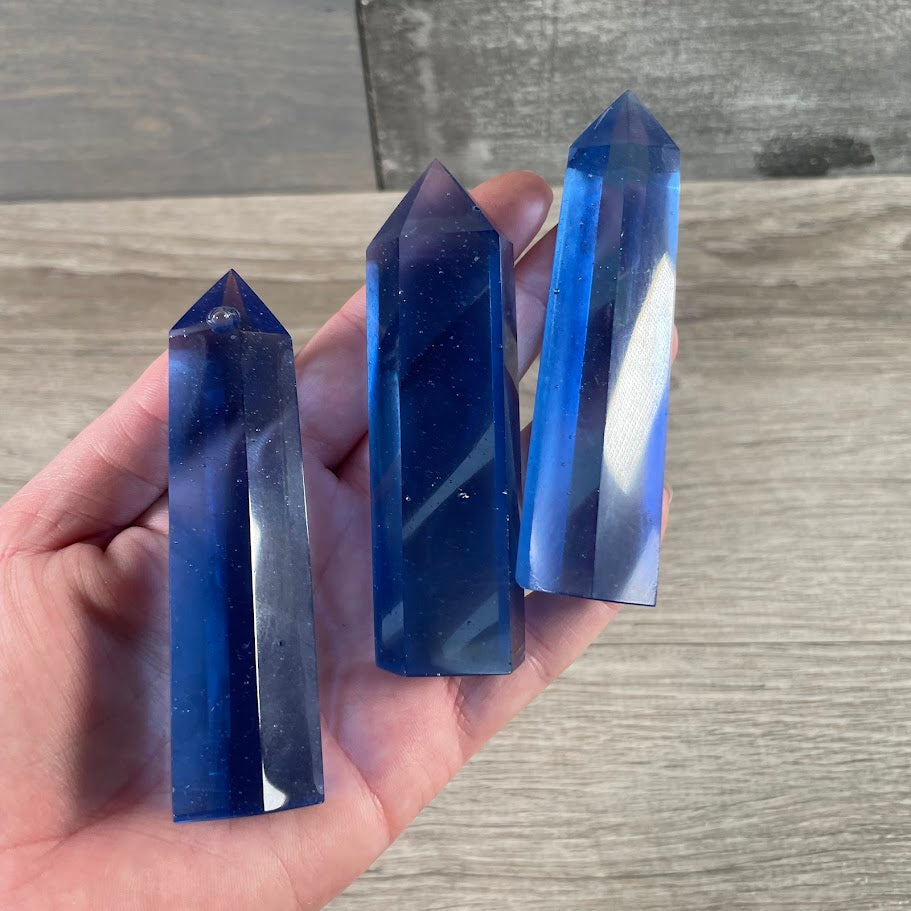 blue opalite retail crystal towers medium gemstone obelisks