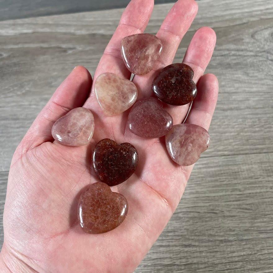 Gemstone Flat Heart Carvings 1-Inch – Bulk Crystal Hearts