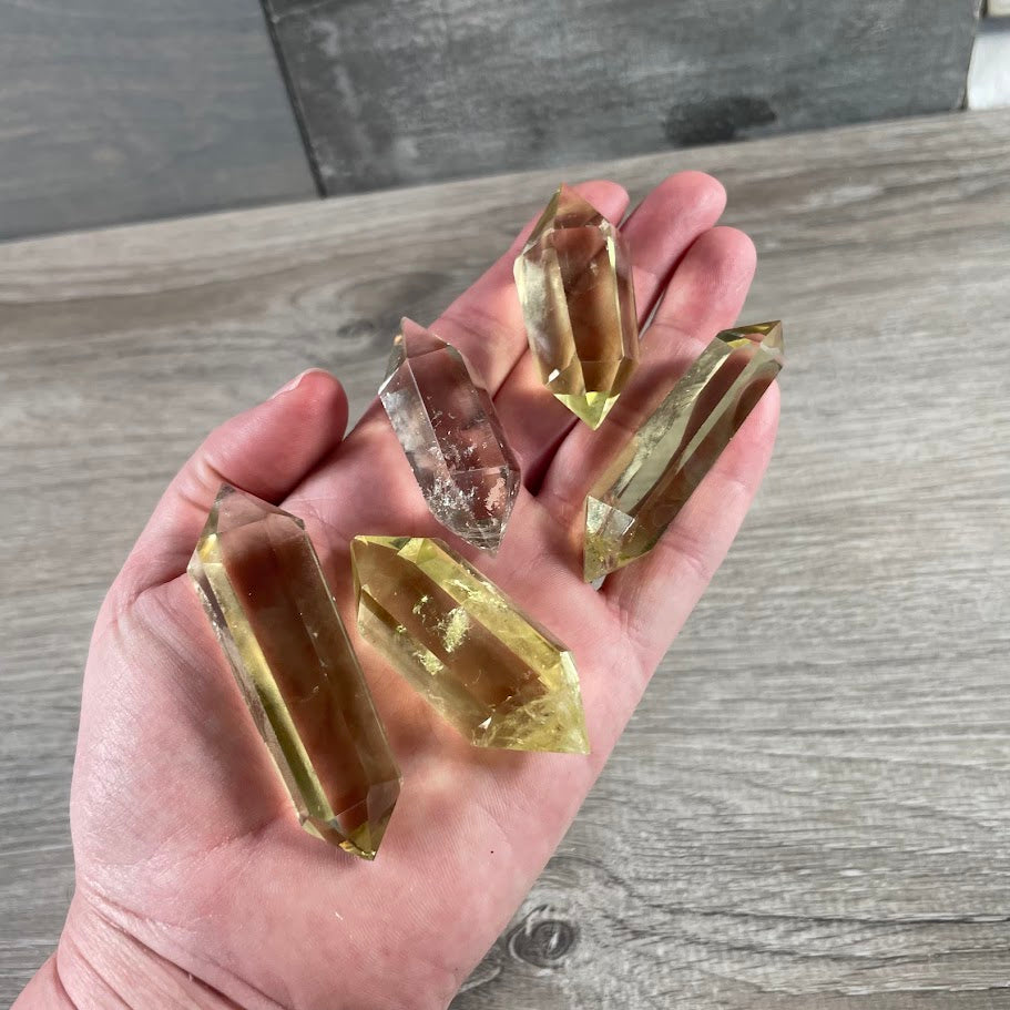 Lemon Citrine gemstone wands by the ounce for metaphysical stores