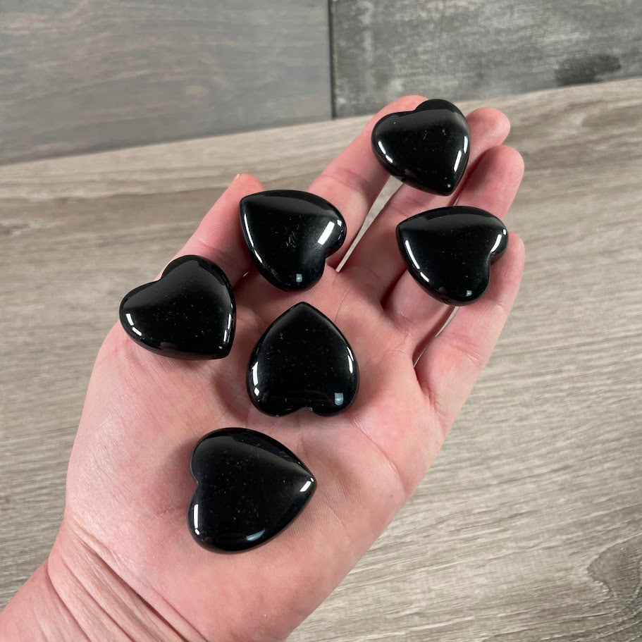 Wholesale black obsidian hearts for metaphysical shops