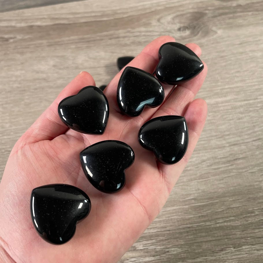 spiritual gift shop supplies, obsidian hearts