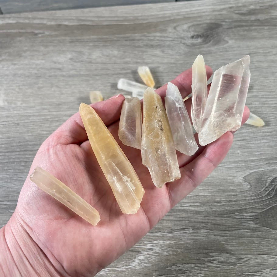 Natural Rabbit Hair Quartz Points in bulk for crystal retailers