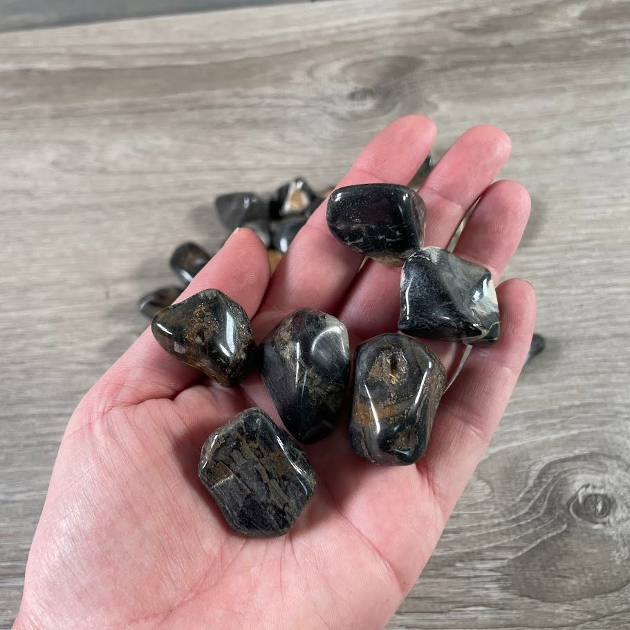 1 pound bulk Silver Leaf Jasper tumbled stones for gift stores and crystal sellers