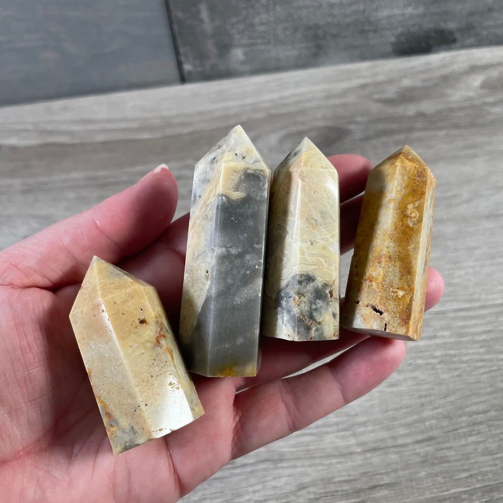 Gemstone Obelisk 1-2 oz | Small Crystal Tower, Grids & Decor