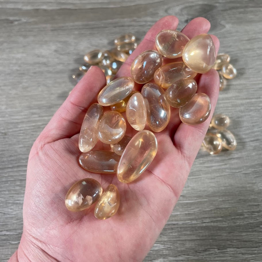 Tangerine Aura tumbled crystals for metaphysical shops