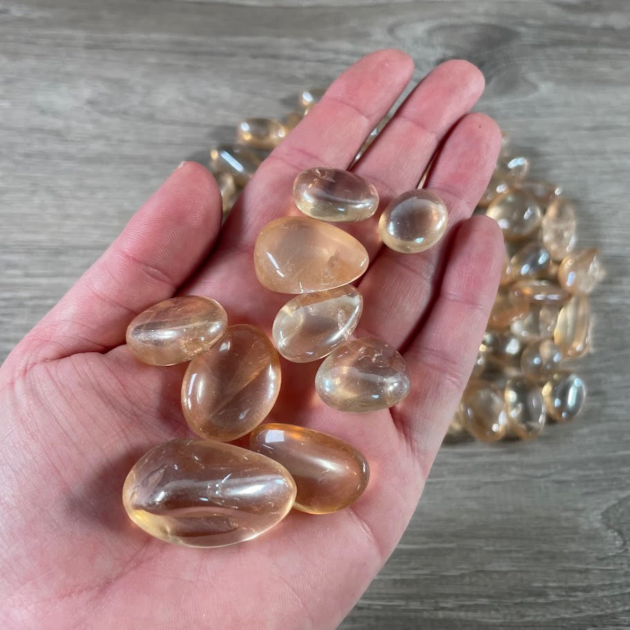 Wholesale orange aura quartz tumbled stones 1 pound lot