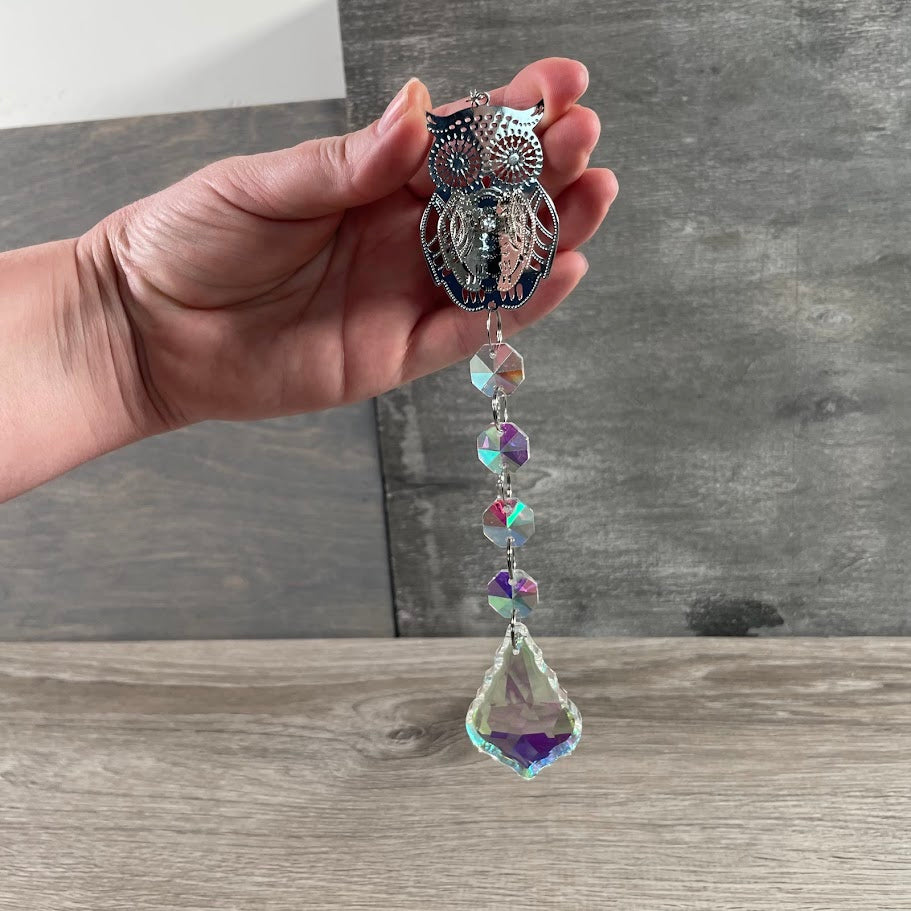 Owl crystal sun catcher gift shop wholesale
