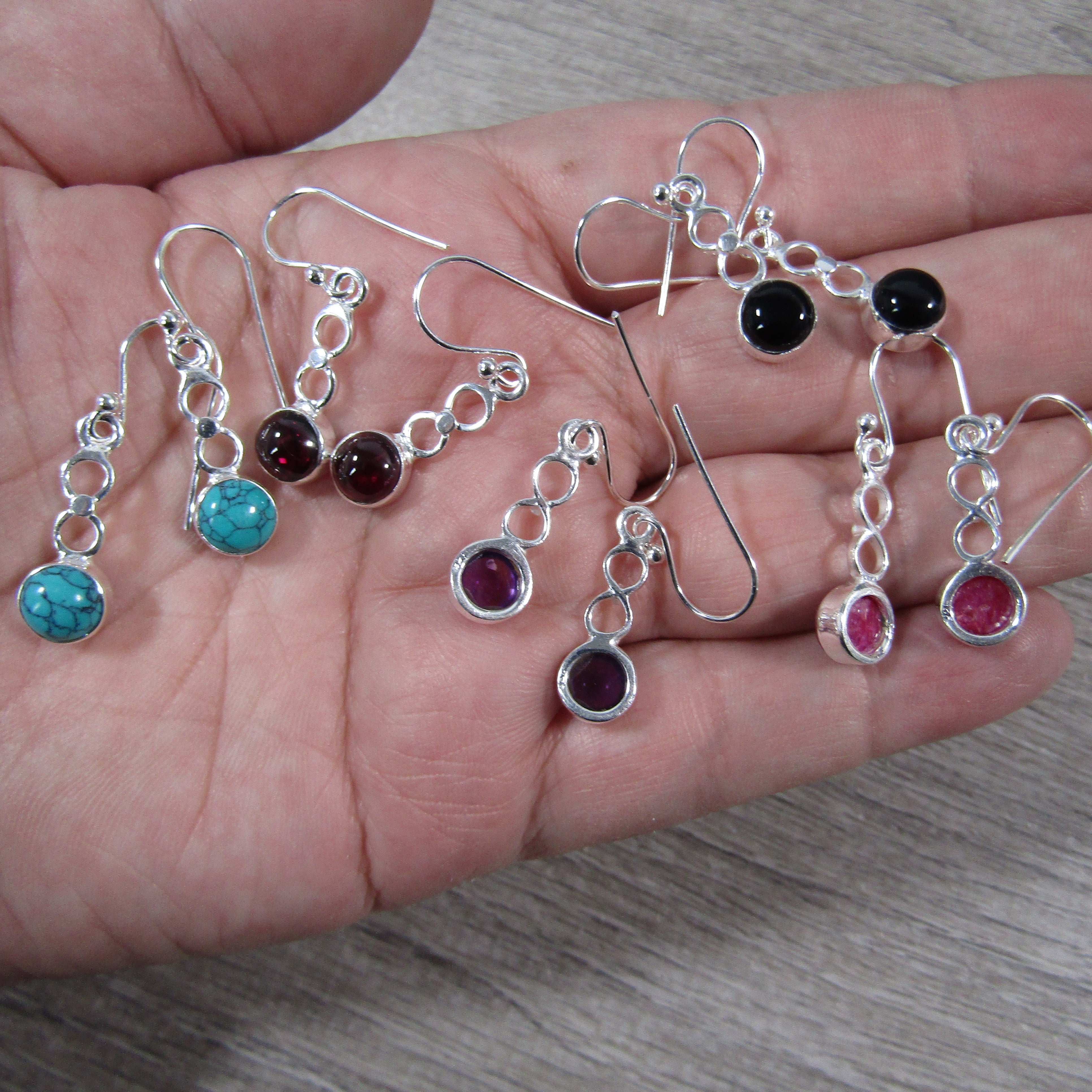 Gemstone Sterling Silver Earrings