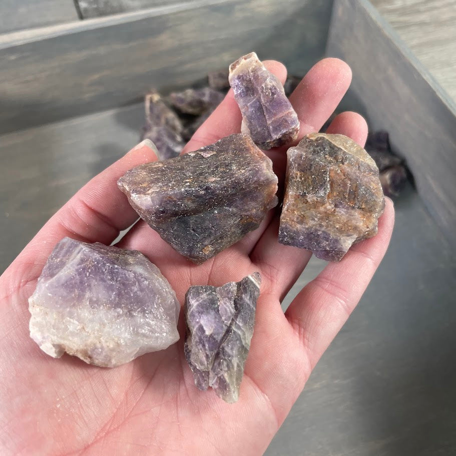 Natural Chevron Amethyst Rough Chunks - 1 lb Wholesale Bulk