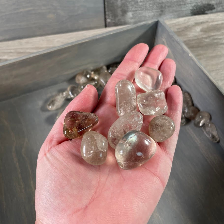 smoky quartz metaphysical healing stones retail display