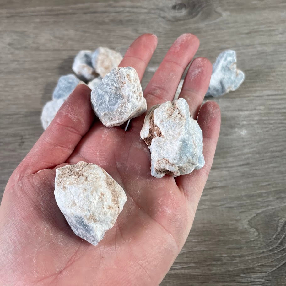 natural Angelite rough stones for resale