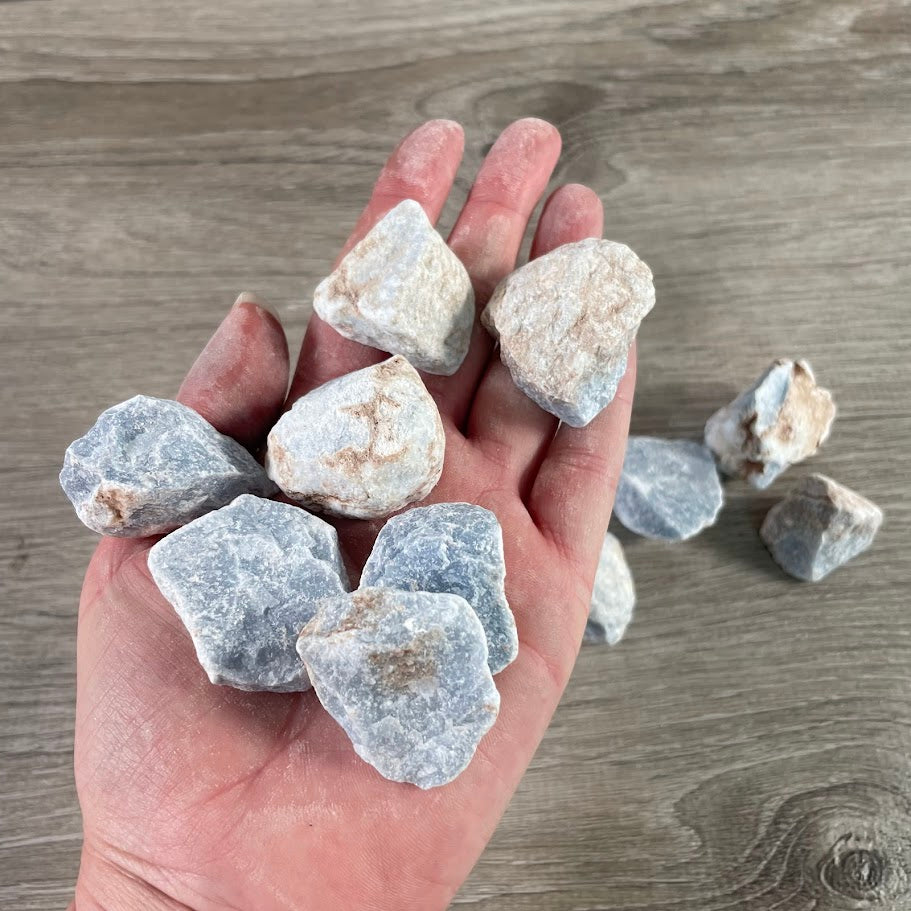 wholesale raw Angelite chunks for crystal retailers