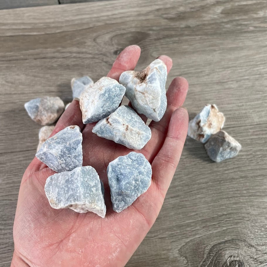 raw Angelite chunks wholesale 1 pound bag