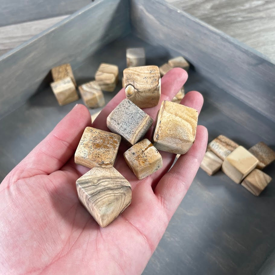 Natural Picture Jasper stones cubic shape 1 pound lot