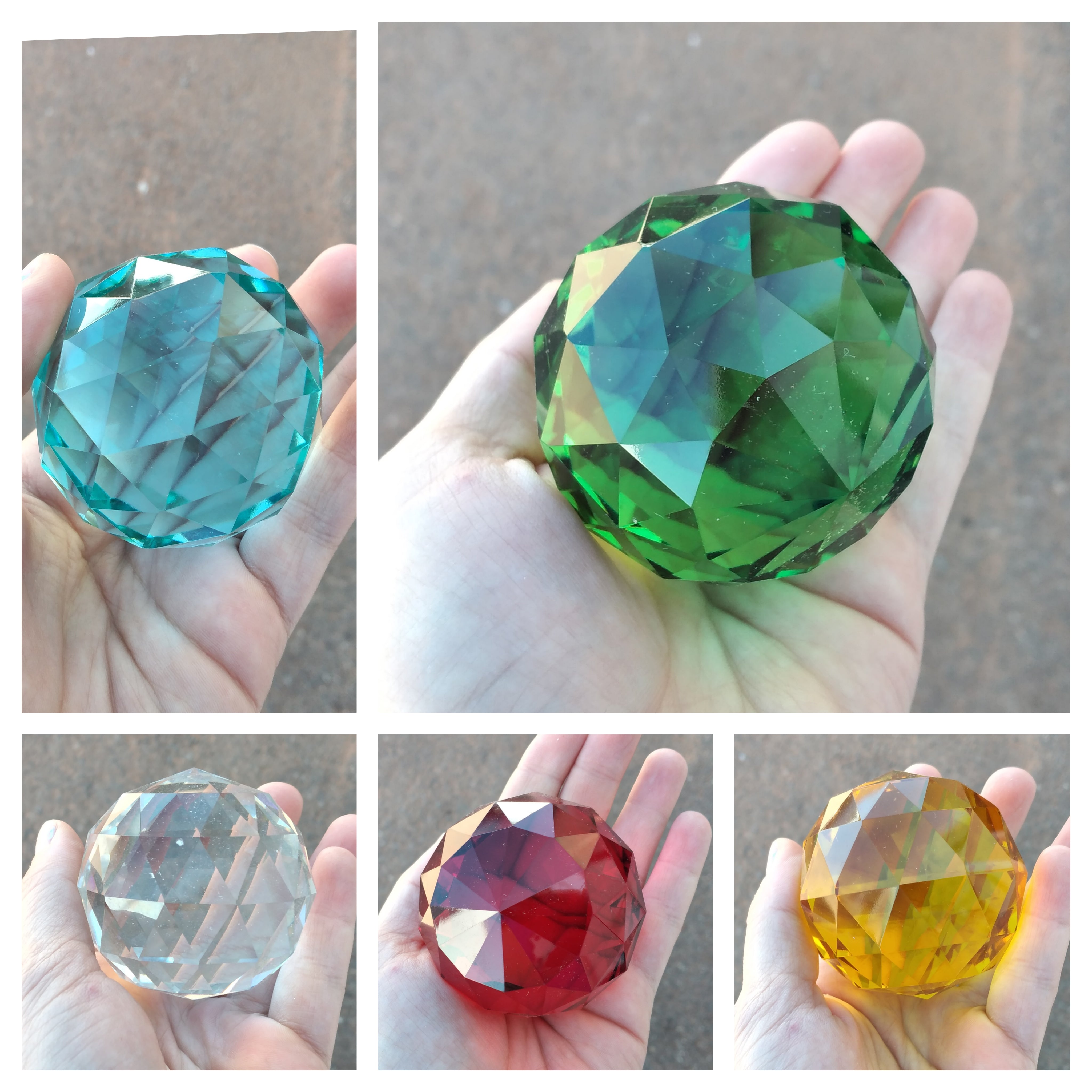 60mm Crystal Feng Shui Ball with Faceted Surface – No Hole