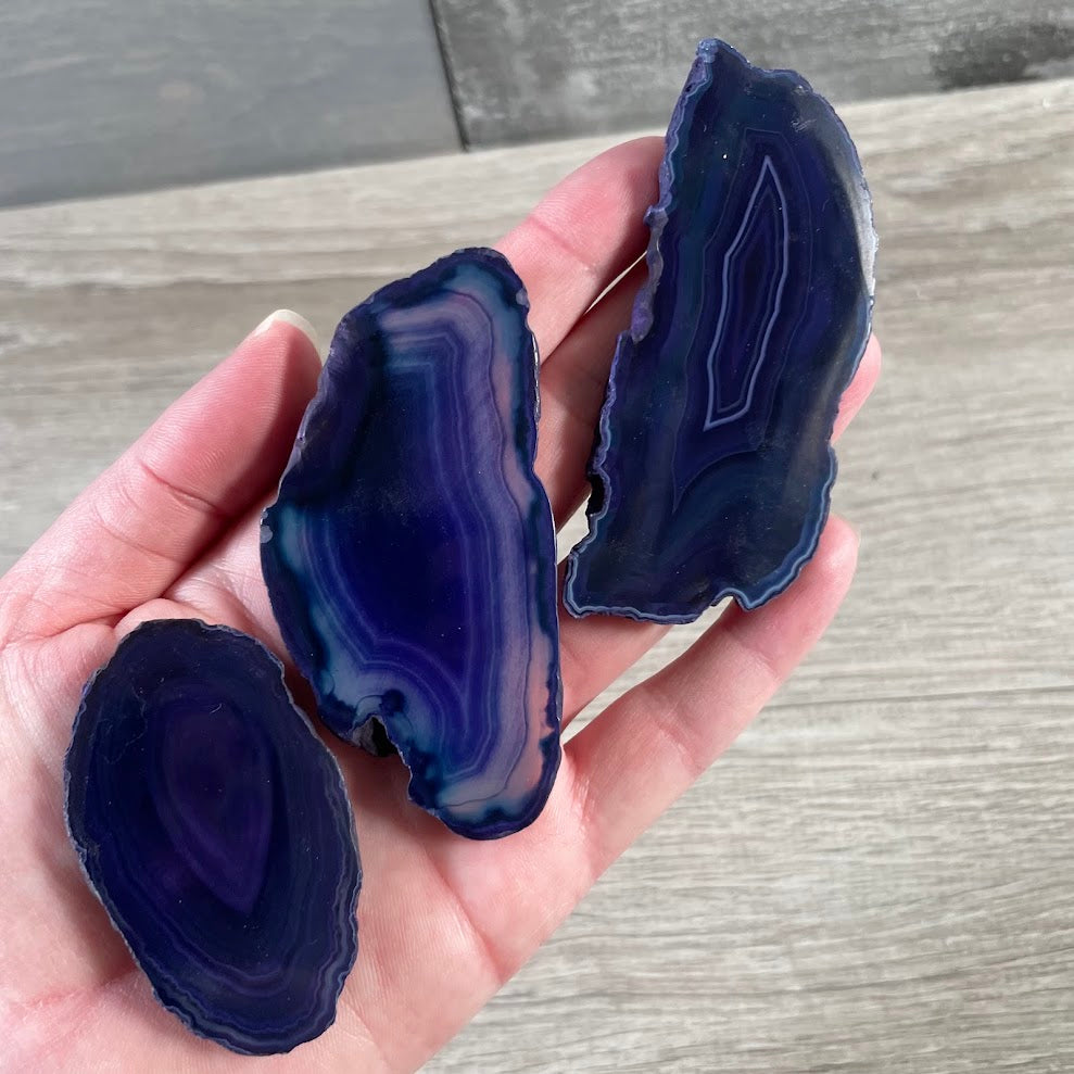 Medium Purple, Blue Agate Slice – Wholesale Polished Crystal Display