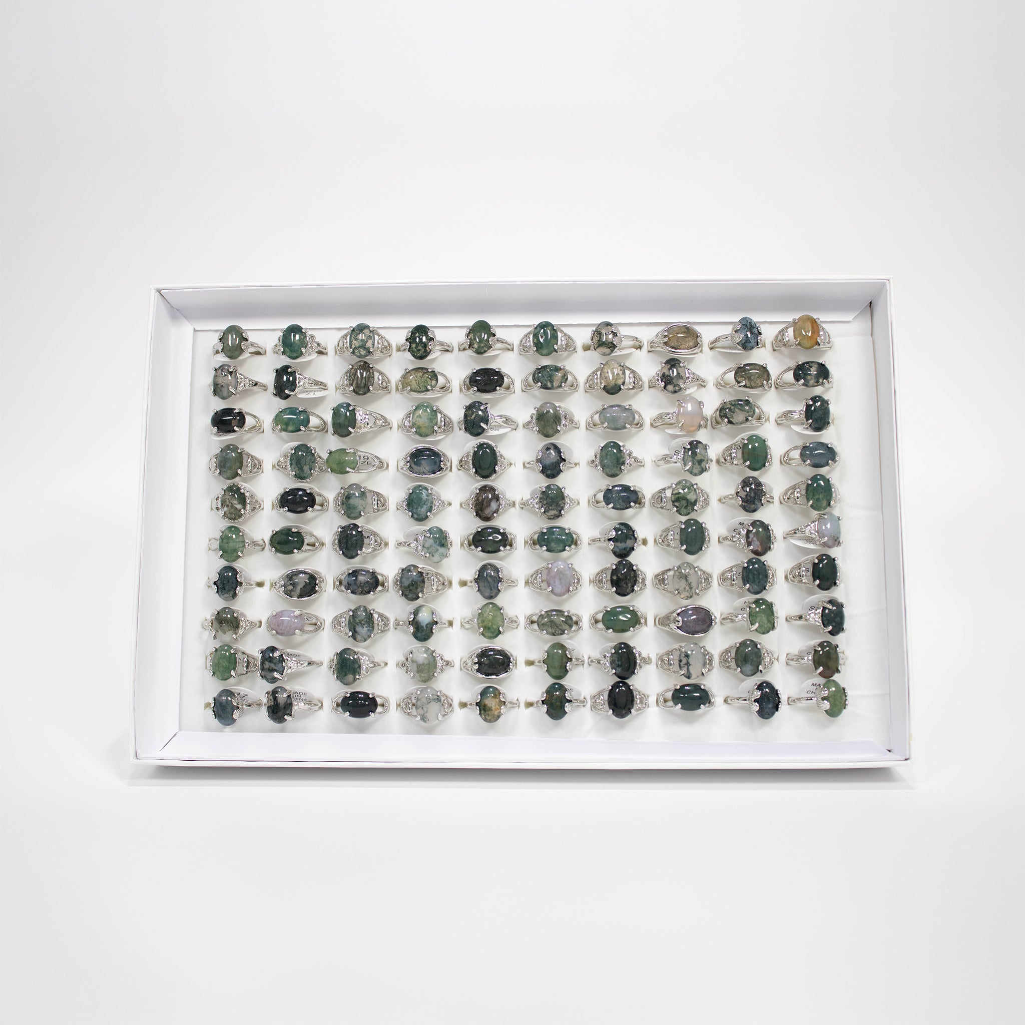 Gemstone Rings Assortment – 100 or 50 Mixed Stone Rings