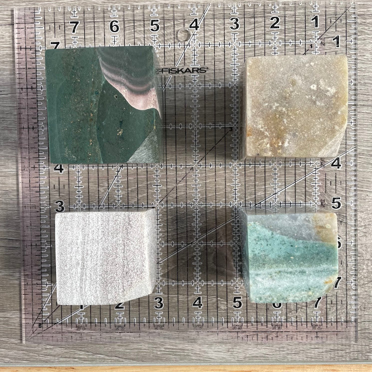 Ocean Jasper energy stone cube for meditation and decor