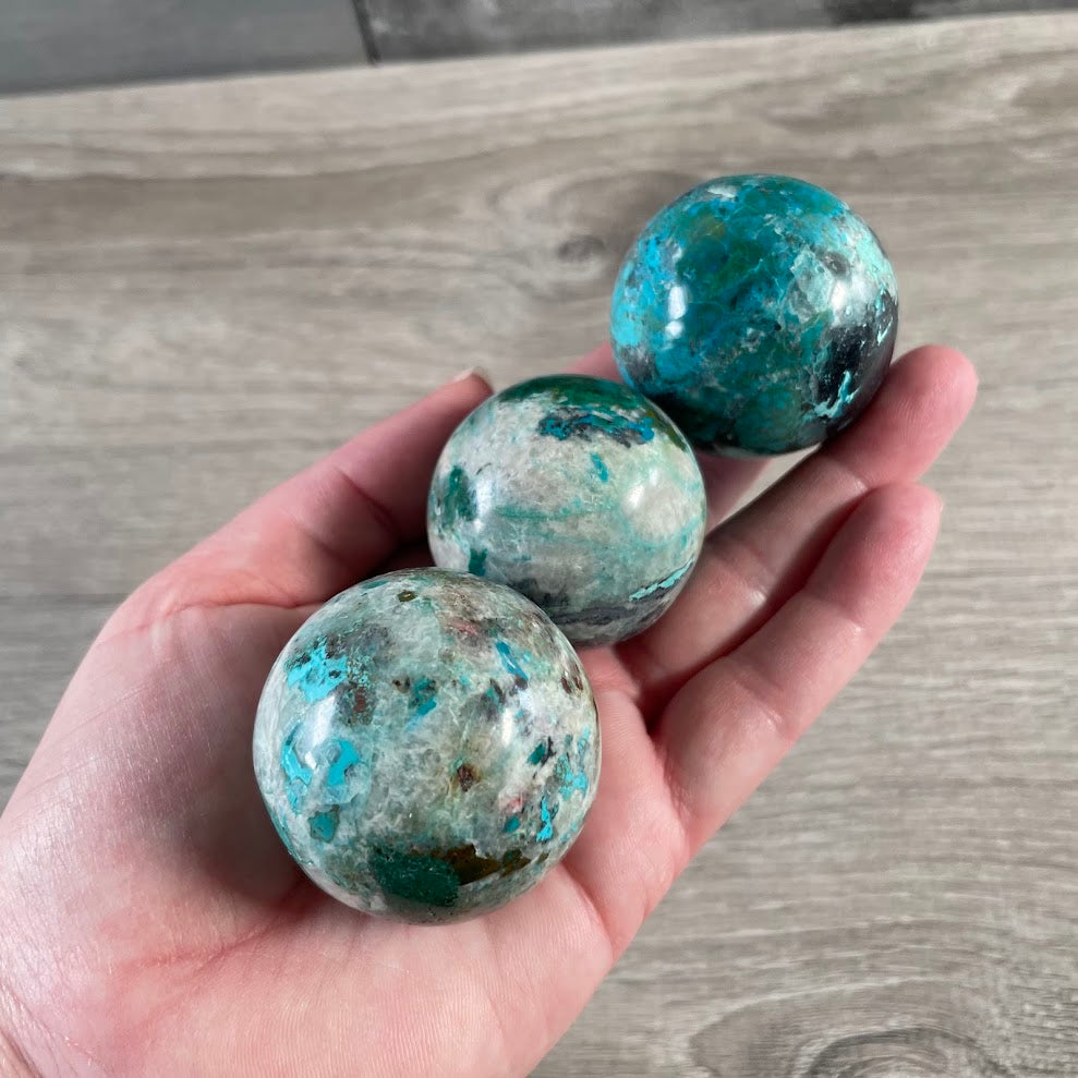 Chrysocolla sphere polished blue green crystal ball for wholesale crystal shops