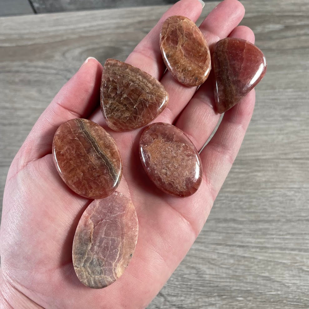 rhodochrosite natural stone cabochons for wire wrapping and handmade jewelry