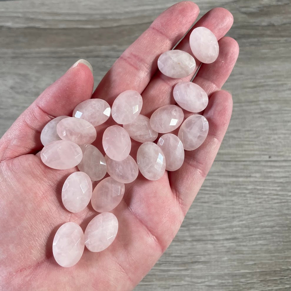 Rose Quartz oval gemstone cabochons for jewelry makers and metaphysical retail shops