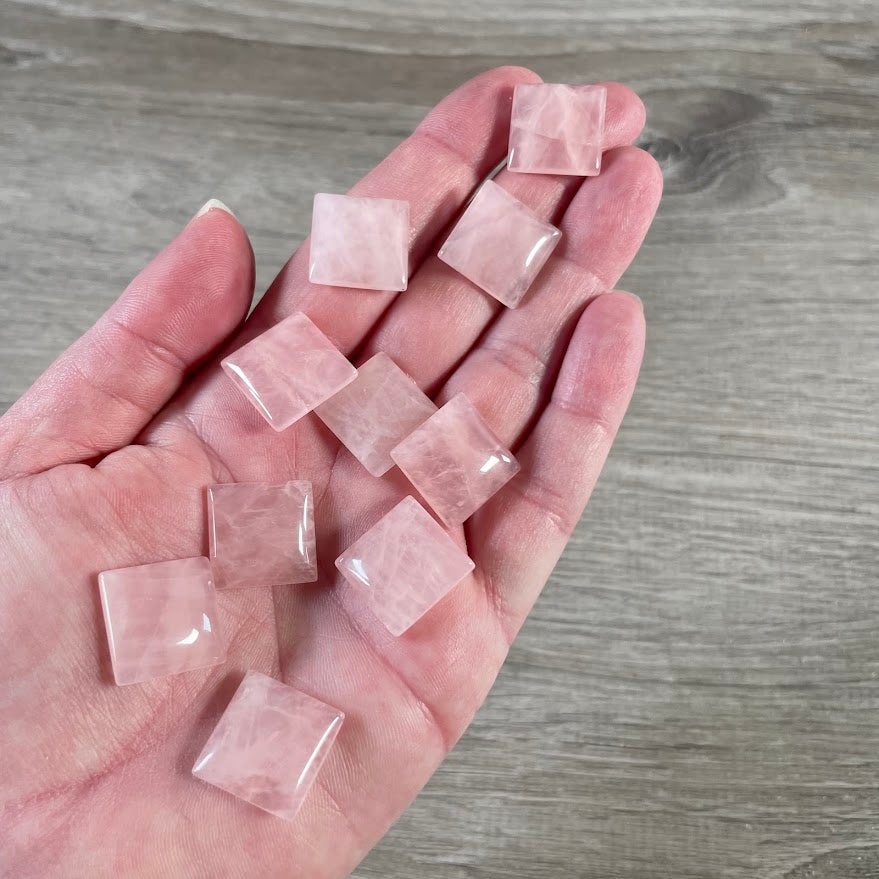 Rose quartz square cabachon bulk orders