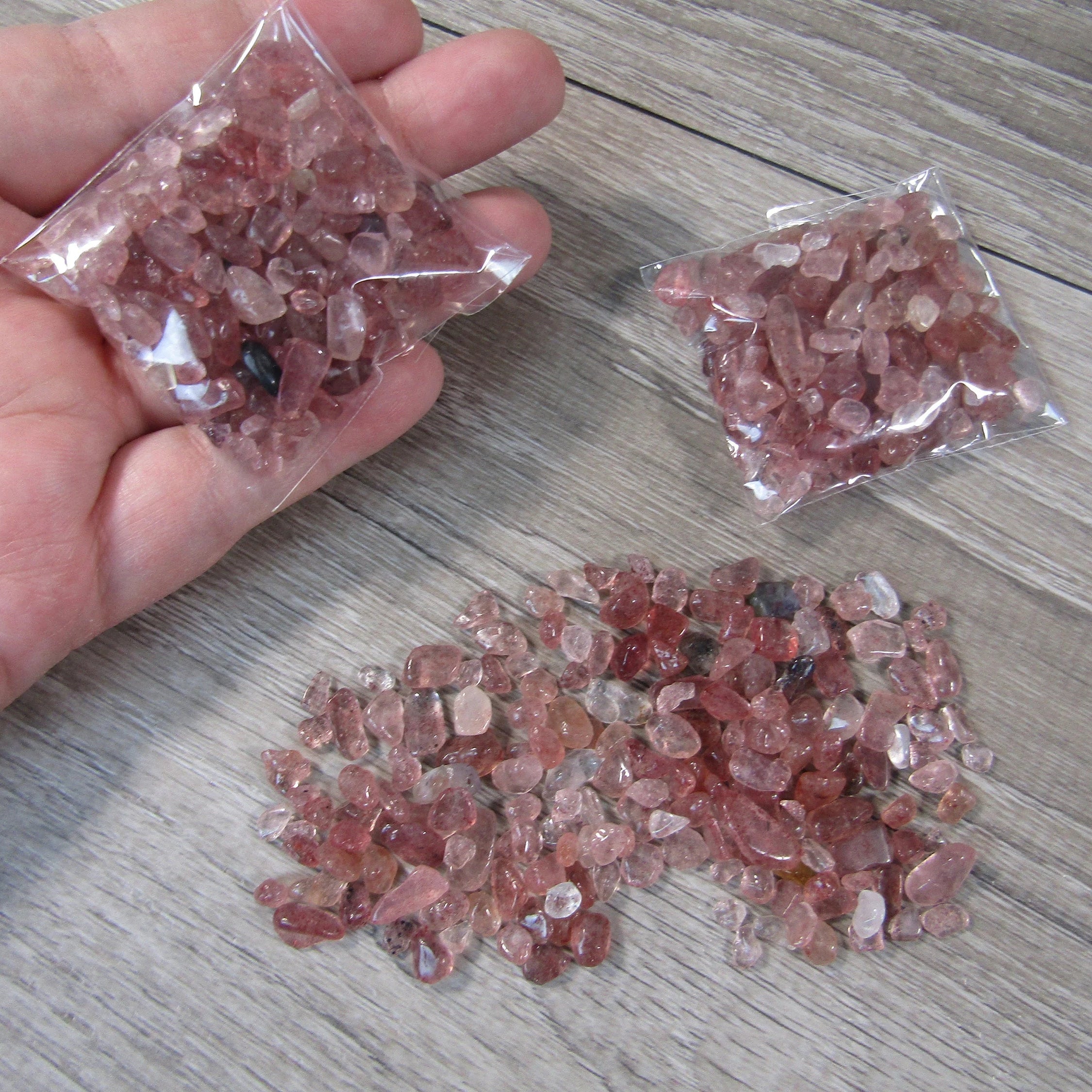 strawberry quartz mini gemstones