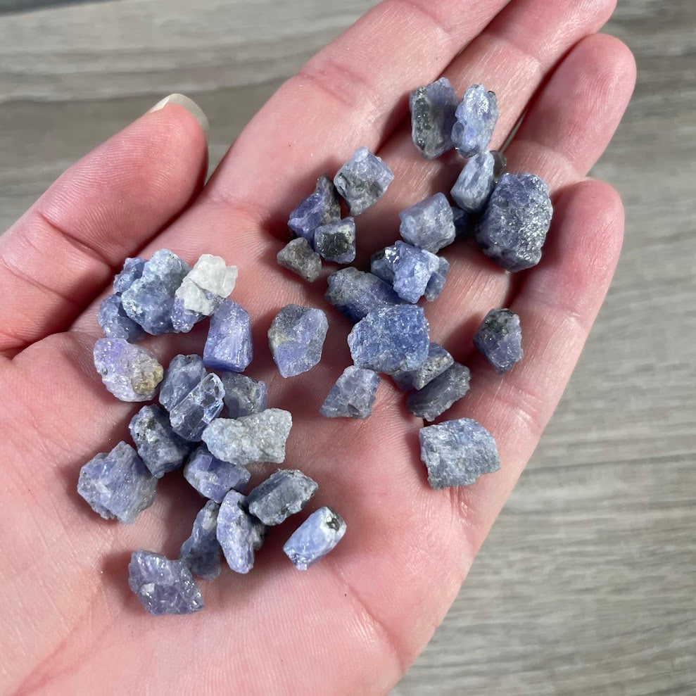 Tanzanite raw chunks 1 ounce lot natural blue violet zoisite crystals