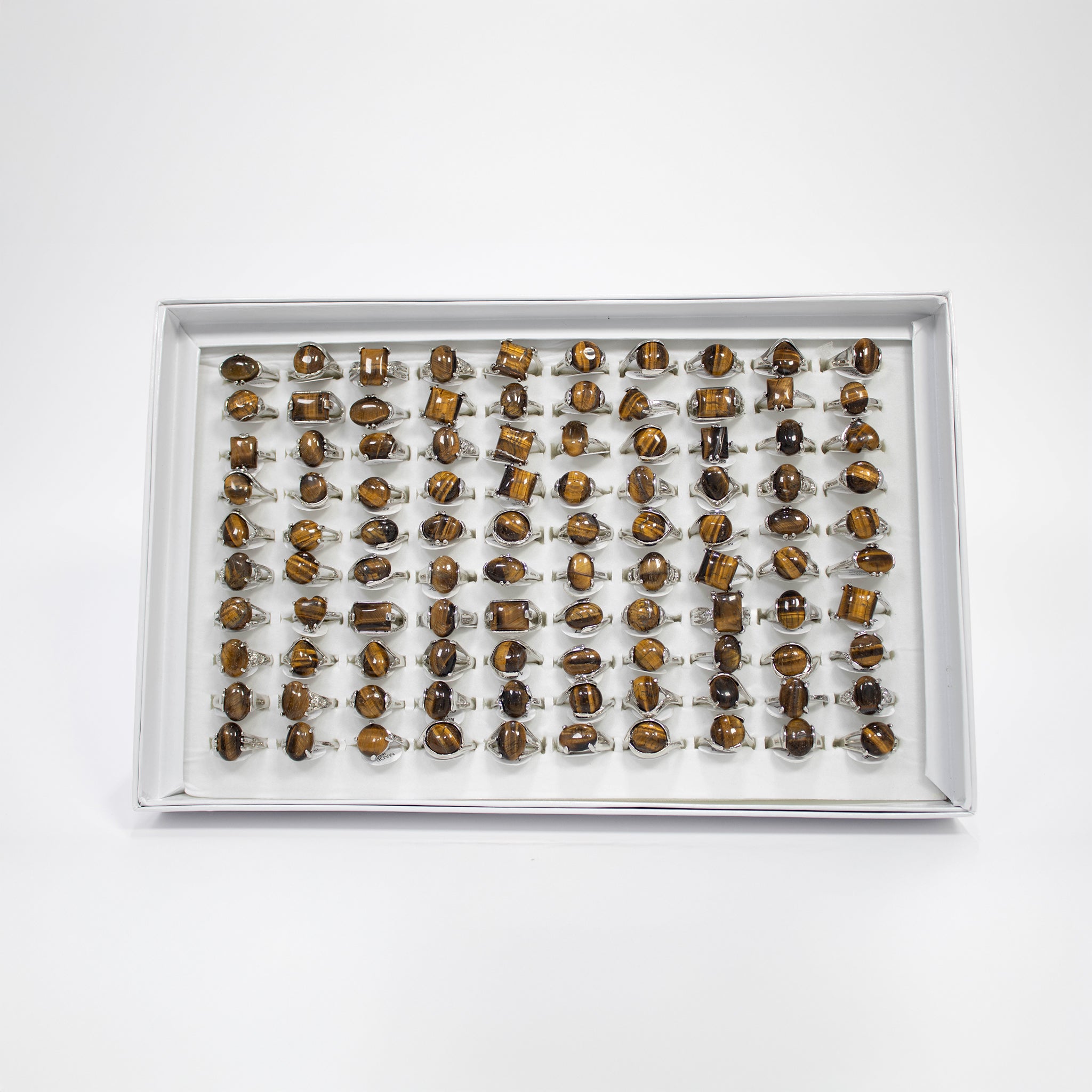 Gemstone Rings Assortment – 100 or 50 Mixed Stone Rings