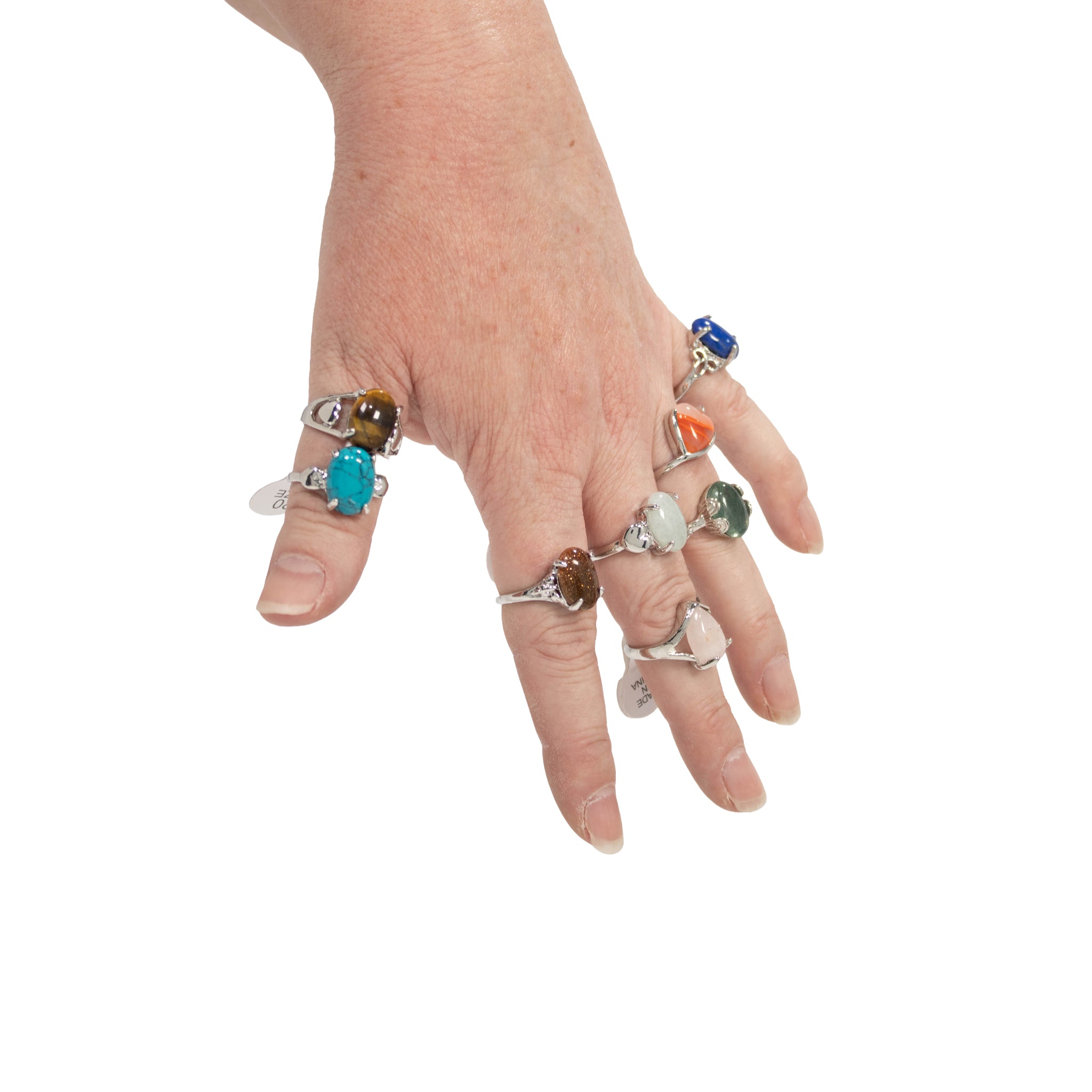 Gemstone Rings Assortment – 100 or 50 Mixed Stone Rings