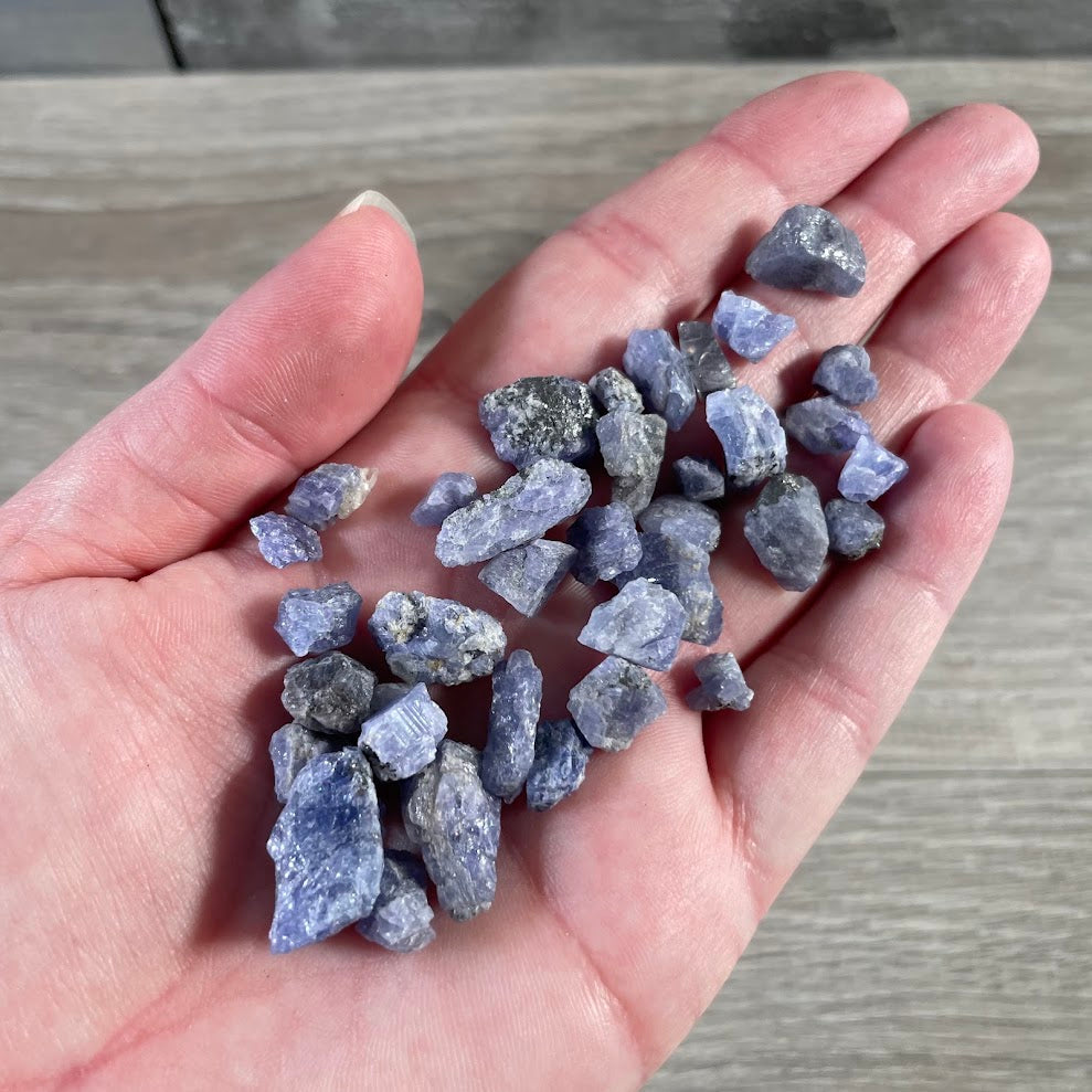 Rough tanzanite gemstones for metaphysical and crystal retail stores
