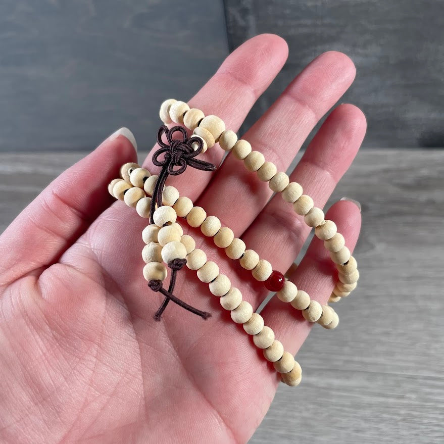 wood power bead yoga necklace for spiritual stores